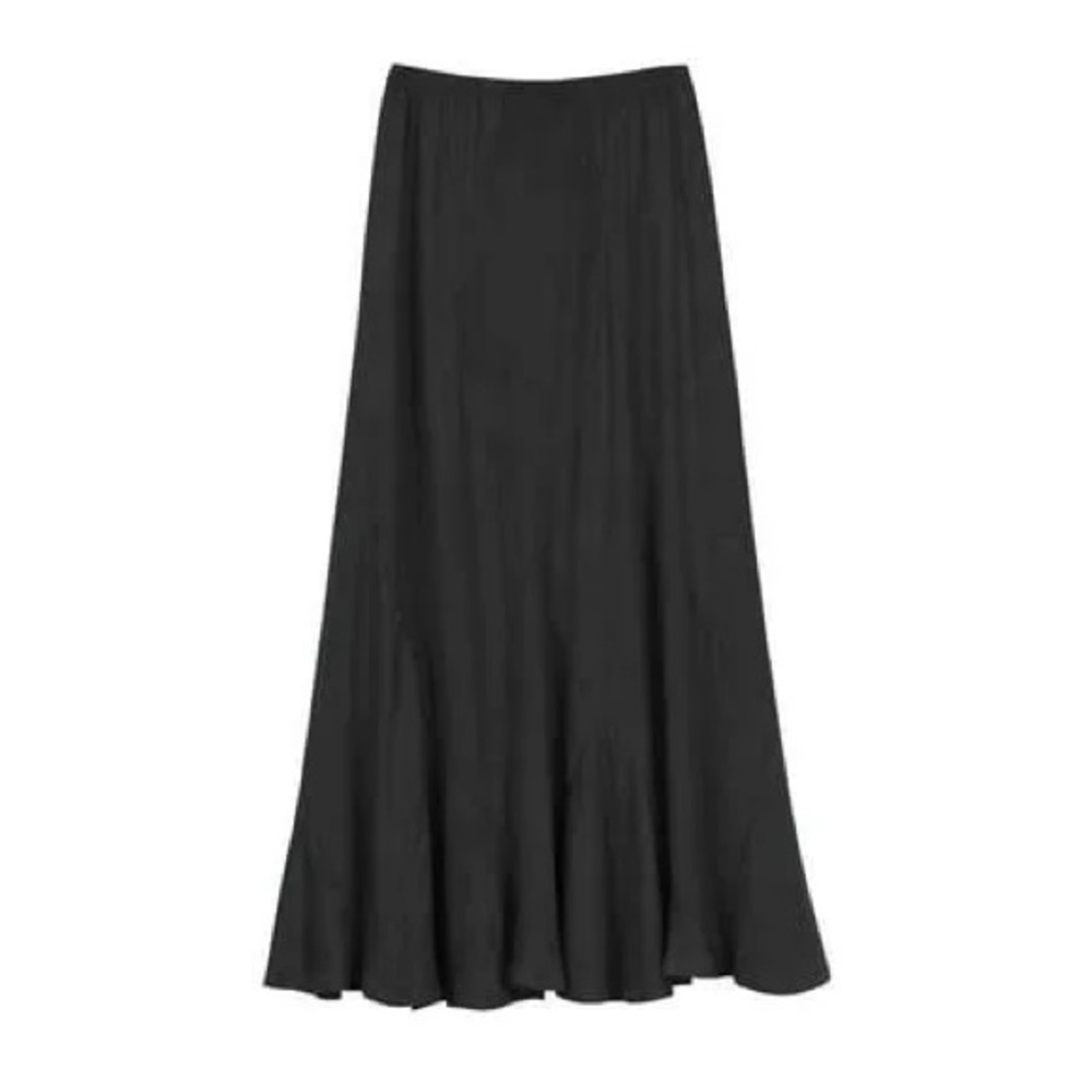 Urban CoCo Women's Casual Stretch Jersey Solid Elastic Waist A-Line Midi Skirt